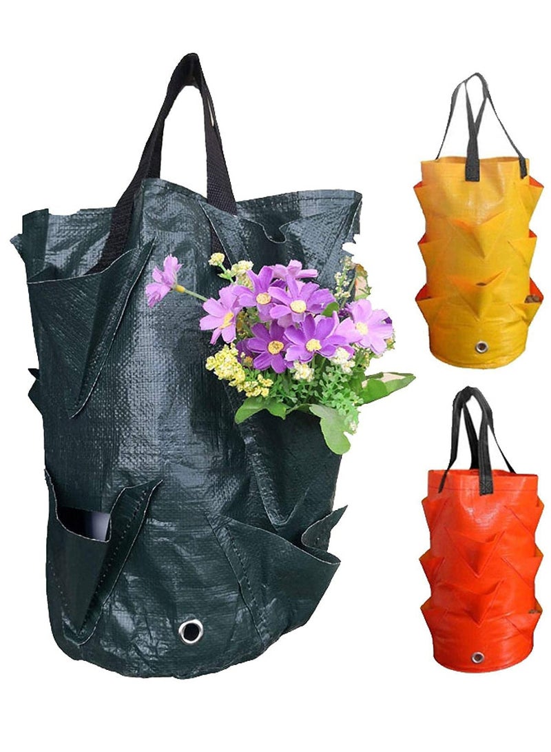 3 Pcs Hanging Planter Bag with Handles Hanging Strawberry Planting Planter Strawberry Grow Bags Portable Grow Planter to Grow Vegetables and Fruit - Image 5